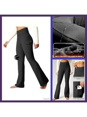 Fleece Lined Waterproof Hiking Pants Thermal Leggings